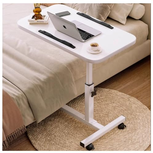 Überbett Tisch Mit Rädern, Höhe Verstellbar C-förmig Beistelltisch Über Dem Bett Heim-Schreibtisch Mobiler Imbiss Kaffee Teetisch Laptop Tisch Für Zuhause Gebrauch Und Krankenhaus(Size:60x40x89cm)