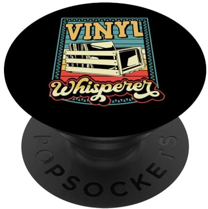 Vinyl Whisperer Bin Of Records Graphic PopSockets Adhesive PopGrip