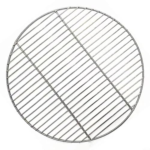 30 cm /35 cm /40 cm runder Grillrost, tragbares Campingkocherzubehör aus poliertem Edelstahl, BBQ-Grillrost-Backblech für Camping, Picknick, Garten(35cm)