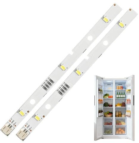 YYBCAN 2 Stück LED Kühlschrank Lichtleiste, Kühlschranklampe für RONGSHENG/HISENSE, Ersatzteil E349766 MDDZ-162A 1629348 1529227, DC12V 2W, kompatibel mit Kenwood KIFF5017 KIFF5020 KIFF7017 KIFF7020