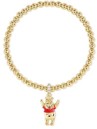 Disney Mädchen Winnie Puuh Charm, vergoldet, Stretch-Armband