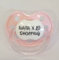 CIUCCIO SUCCHIETTO ROSA PERSONALIZZATO NATA X LO SHOPPING, PER BAMBINA 0-6 MESI SILICONE REGALO NEONATO Brillabenny