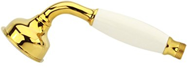 ATCO® Nostalgia Handbrause GOLD Nostalgie Duschkopf Brausekopf Antik Retro Duschkopf Brause vergoldet Metallausführung