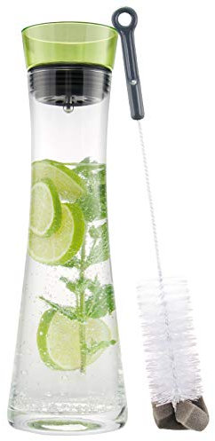 bremermann Glaskaraffe AMISA 1 Liter, Funktions-Ausgießer, Wasserkaraffe (Grün)