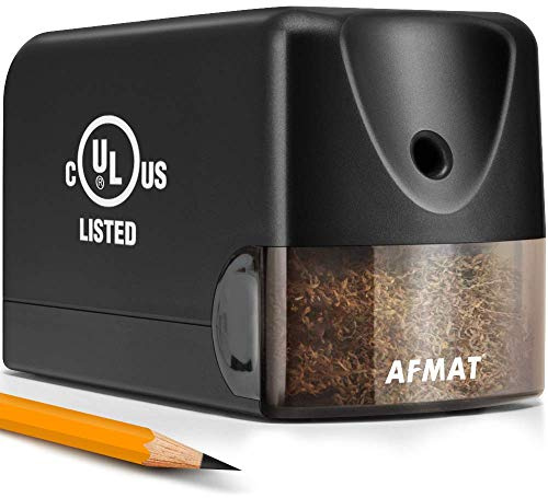 AFMAT Electric Pencil Sharpener, Heavy Duty Pencil Sharpener for Classroom, 6.5-8mm No.2/Colored Pencils, UL Listed, 10,000+ Sharpenings, Electric Pencil Sharpeners for Home, Office, School PS13