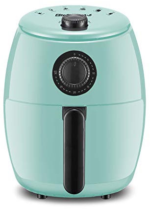 Elite Gourmet EAF-0201BL Personal 2.1 Qt. Freidora eléctrica de aire caliente compacta que ahorra espacio, sin aceite, temporizador y controles de temperatura, 1000 W, cuarto de galón, menta