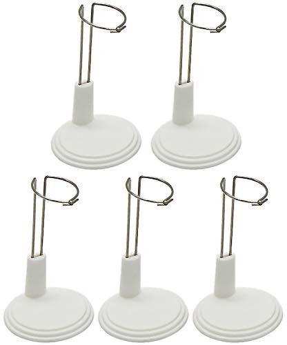 POFET 5 Stück weißer verstellbarer Puppenständer für 6-8 Zoll amerikanische Puppen und Babypuppen Displayhalter