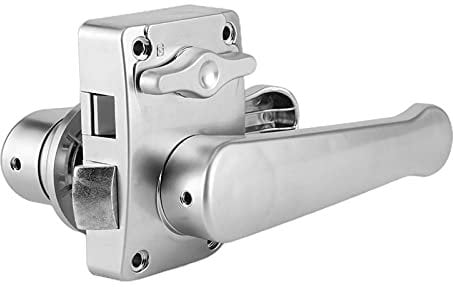 Kuuleyn Serratura per porta del bagno, 21 mm/0,8 pollici + ABS Set di serratura a leva per porta del bagno Manopola per bagno Cromo lucido per camper Yacht RV - Argento