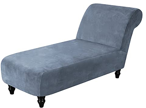 TOPCHANCES Samt Chaiselongue Schonbezüge, Liegesessel Stuhlbezug, Relaxliege Deluxe Stuhlbezüge, Schonbezug Stretch rutschfest (Hellblau)
