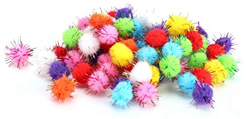 Restokki Pompoms Glitter Balls, Bright Silk Flauschige Bälle Sortierte Farbe Lametta Plüsch Ball für DIY Kleidung Telefon Shell Dekoration 1000Pcs 15mm