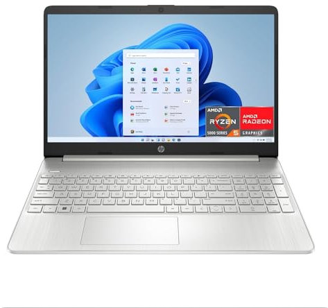 HP Laptop 15s-eq3000sl, AMD Ryzen 5 5625U, RAM 8GB DDR4, SSD NVMe 256GB, AMD Radeon, Display 15,6 Full HD SVA, Antiriflesso, Wi-Fi, Bluetooth 5, Windows 11, Webcam HD, Lettore di Schede, Argento