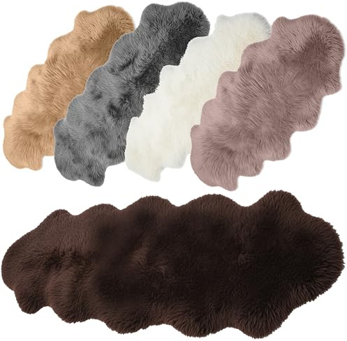 Andreas Dell Schaffell 190-200 cm (Braun) – Echtes Lammfell Teppich, Naturfell Sheepskin, Weiches Schafspelz, Hochwertiger Fellteppich als Bettvorleger, Sofa- & Sitzfell, Premium Deko für Zuhause