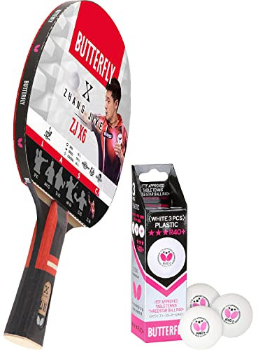 Butterfly® Zhang Jike ZJX 6 Tischtennisschläger | Tischtennis Racket Bat Profi & Wettkampf | ITTF zertifizierter Belag | Tischtennis Racket TT Bat Profi Topspin Angriffsspiel