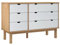 vidaXL Massivholz Schubladenschrank Kommode Schrank Wohnzimmer Schubladenkommode Aufbewahrungsmöbel Anrichte Sideboard 111x43x73,5 cm Braun Weiß