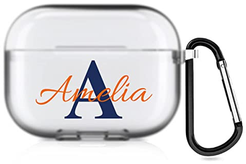 Personalisierte 2-seitige AirPods-Hülle für Apple AirPods Pro 2nd 2022, DIY-Schutzhülle aus weichem TPU mit Ihrem Namen & Foto, individuelles Geschenk (halbtransparent)