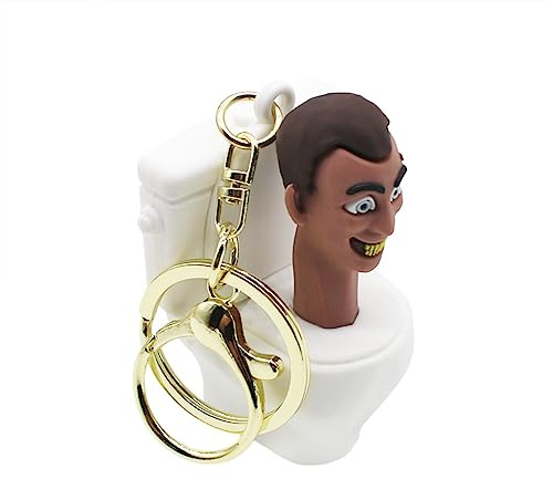 Toilet Men Figure Keyring Toilet Toy Gift PVC Key Ring Pendant Keychain Cartoon Cute Anime Game Creative Gifts Collection