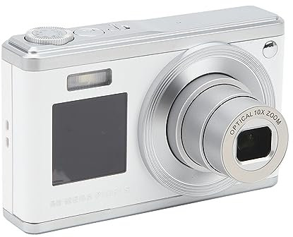 Fotocamera Digitale 4K, Videocamera Digitale da 60 MP con Schermo IPS da 2,88 Pollici, Videocamera Compatta con Zoom Ottico 10X Videocamera per Vlogging retrò Luce di Riempimento