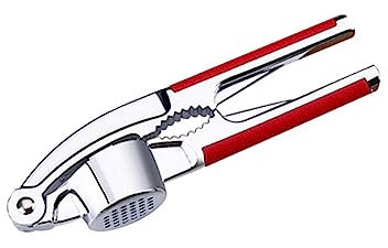 Zerodeko Garlic Press Mit Ergonomischem Walnussknacker Küche Manuell Knoblauch Ingwerzerkleinerer Aus Hochwertigem Metall Schnell Und Spülmaschinenfest