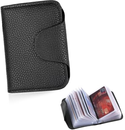 BIVOFU Porte Carte de Credit pour Les Femmes Homme, Porte Carte Cuir, 24 Fentes pour Hommes et Femmes, Organisateur Compact pour Cartes Bancaires et de Membre, Protège Vos Cartes avec élégance