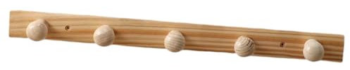 predolo Porte-Manteaux en Bois, Crochets muraux, Porte-Serviettes pour vestiaire, entrée, Chambre à Coucher, 5 Crochets