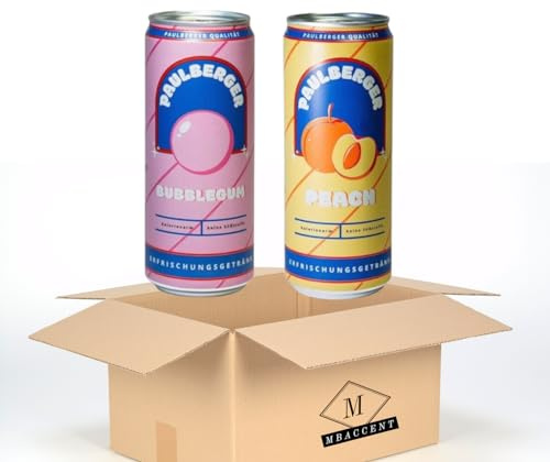 Paulberger Limo Limonade Set Crimax Paul Berger Icrimax Bubblegum Peach 2 x 330ml Einweg by MBAccent + MBAccent Versandschutzpackung