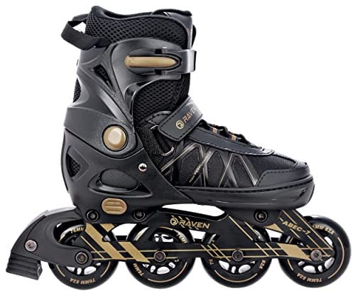 Raven Expert Inline Skates Inliner für Kinder und Erwachsene verstellbar (Gold, 43-46 (28-30,5cm))