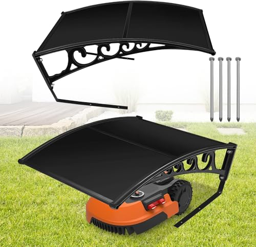 Daromigo Garaje para robot cortacésped, garaje para cortacésped, automower, 106 x 87 x 50 cm, para jardín, resistente a la intemperie y protección UV, incluye material de montaje, color negro
