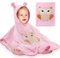 Yosemy Kapuzenhandtuch Baby-Oeko TEX- Baby Handtuch Kapuze 100% Baumwolle Badeponcho Kinder Babyhandtuch mit Kapuze Weich & Super Saugfähig 0-3 Jahre-Eulen