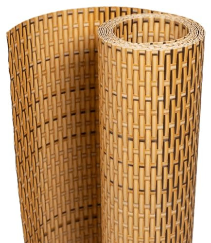 vidaXL Balkon Sichtschutz, Balkonbespannung Rattan-Optik, Sonnenschutz Windschutz für Terrasse Garten, Balkonverkleidung Balkonabdeckung, Hellbraun 500x90cm Poly Rattan