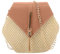 Zercart Sac en paille pour femme – Sac à bandoulière en rotin – Sac à bandoulière hexagonal – Sac fourre-tout tissé à la main pour le shopping, la plage, les vacances, les voyages, marron