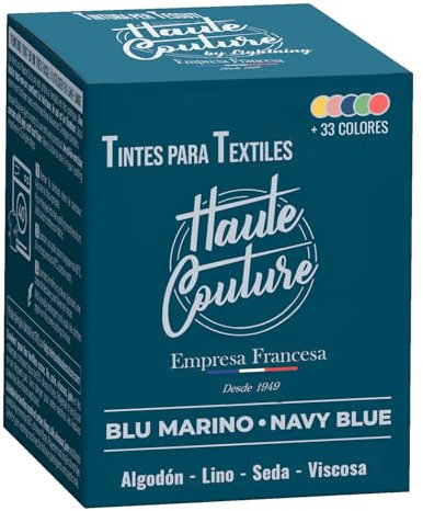 HAUTE COUTURE - Tinte para Ropa y Textil Azul - 350g - Azul Marino - Tinte Textil Todo en uno - Listo Para Teñir Ropa y Tejidos