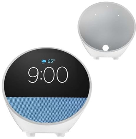 BeisDirect Silicone Case for Echo Spot 2024 Smart Speaker Drop-Proof Silicone Protective Case All-Inclusive Protective Sleeve Skin Smart Speaker Case For EchoSpot (Gray)