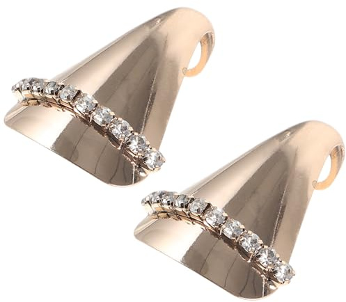 PACKOVE Metall Schuhspitzenkappen für High Heels Zehenschutz mit Dekorativem Spitzem Design in Gold Praktischer und Eleganter Absatzschutz für Schuhe
