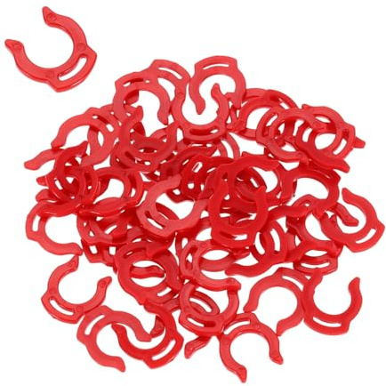 sourcing map 100Pcs 1/4 Inch Locking Clip for RO Water Filtration Systems Tube Quick Connect Lock Clamps Fitting Replacement Parts, Red