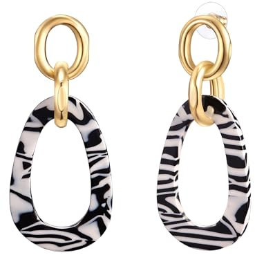 Lulu Jane Damen Ohrringe aus Metall-Legierung mit Acryl Modeschmuck Ohrhänger gelbgold