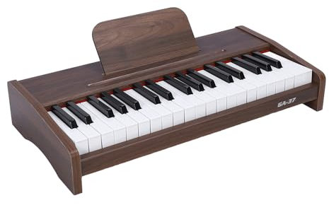 37 Keys Piano Keyboard 2.2cm Key Walnut Grain Pattern Electric Keyboard for Beginners and Experienced Players