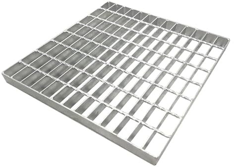Natotela Griglia di scarico 500 x 500 mm, in acciaio zincato, resistente, ad alte prestazioni, griglia di scarico per bacini di raccolta, griglia quadrata per drenaggio fognario Dowmspout