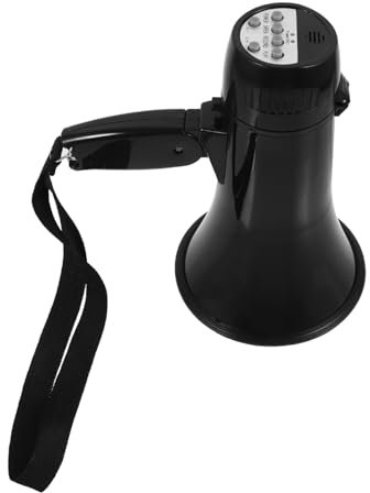 BESPORTBLE Tragbares 25w Plastikhorn Mit Lautsprecher Und Sprachaufnahme Kleines Lautsprechersystem Für Sport Und Veranstaltungen Schwarz Batteriebetrieben