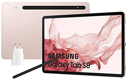 Samsung Galaxy Tab S8 con caricatore - Tablet Android da 11 pollici, 256 GB, WiFi, rosa (versione spagnola) (Ricondizionato)