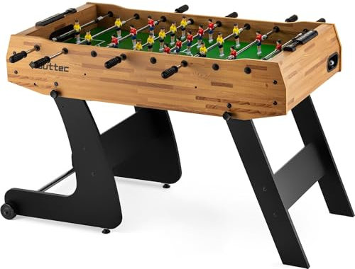 Outtec Tischkicker Beta – Kickertisch mit Teleskopführungen, manuelle Anzeigetafel, MDF-Laminat, stabil, klappbar, Spieltisch für zu Hause, Tischfußball für Familie und Freunde