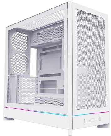 MONTECH HS01, ATX Mid-Tower PC Case, Gaming PC, High-Airflow, Reversible Layout, Mesh Front Panel, Sink-in Design, Toolless Panels, White