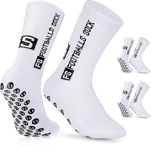 AVABEST Fussball Socken Herren 2 Paar Grip Socken Fussball für Männer 35-39 39-46 46-50 Fußballsocken Rutschfeste Sportsocken für Basketball Laufen Radfahren Tennis