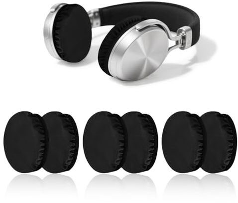 Ztolbriy Funda Almohadillas Auriculares Elásticas, Piezas Lavables, Tamaño 6-8.5 cm, Cubierta Transpirable para Sudor, Color Negro