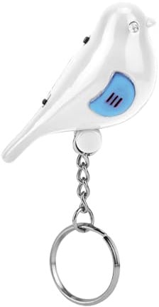 Akozon Bird -LED -Whistle Schlüsselfinder mit Intelligenter Sprachsteuerung Schlüsselbund Blue Keychain für Einfache Objektposition (WHITE)