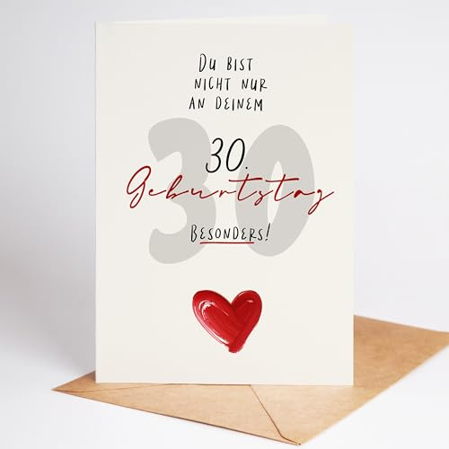 Lovely Cards – 30. Geburtstag Frau Mann – besondere Geburtstagskarte für Frauen – Geschenk Frau 30 Jahre – Geburtstagskarte 30 – Glückwunschkarte zum 30. Geburtstag (DIN-A6)
