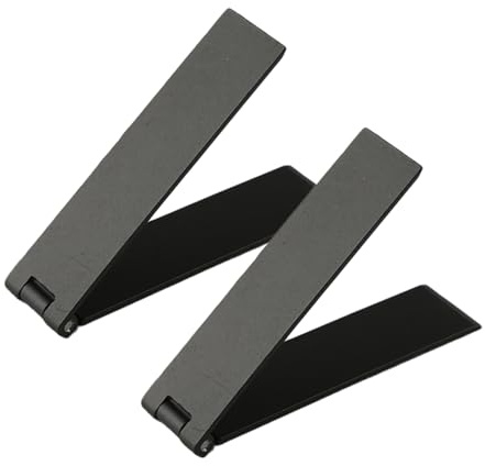 wellrun 2PCS Metal Foldable Phone Stand,Adhesive Vertical and Horizontal Mobile Holder for Mobile Phone Tablet Universal Model(Black)