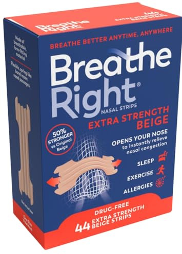 Breathe Right, Extra Strength Beige Nasal Strips, One Size, 44 Pieces