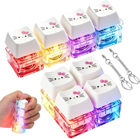 2 Stück Tastatur Fidget, Mini Tastatur 4 Tasten aus PC-Material, Keyboard-Fidget, Linearer klick Stress Spielzeug, Fidget Toys für Kinder Erwachsene, Tastaturs Schlüsselanhänger für Büro Schule Reisen