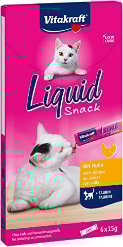 Vitakraft Snack liquido per gatto, Pollo e Taurina, 2 x 6 bustine da 15 g