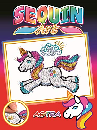 Sequin Art- Unicorn Kit de Bricolaje para niños, Unicornio Astra, CREA Bello Arte Colorido con Lentejuelas, Multicolor (5013-1701)